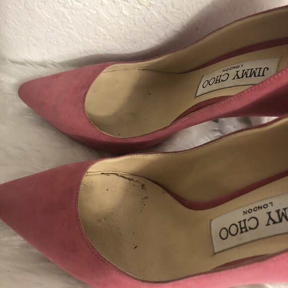 Jimmy Choo Womens Pink 3'' Suede Stiletto Heels - Picture 5 of 7